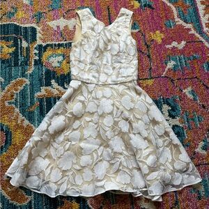 Jay Godfrey White Floral Overlay Dress